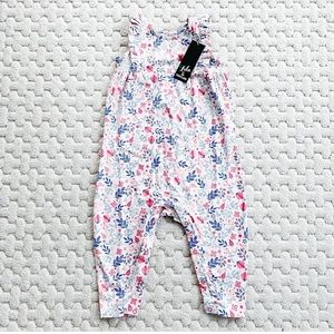 NWT Lola & Taylor Organic Cotton/Spandex Floral Jumper with leg snaps.